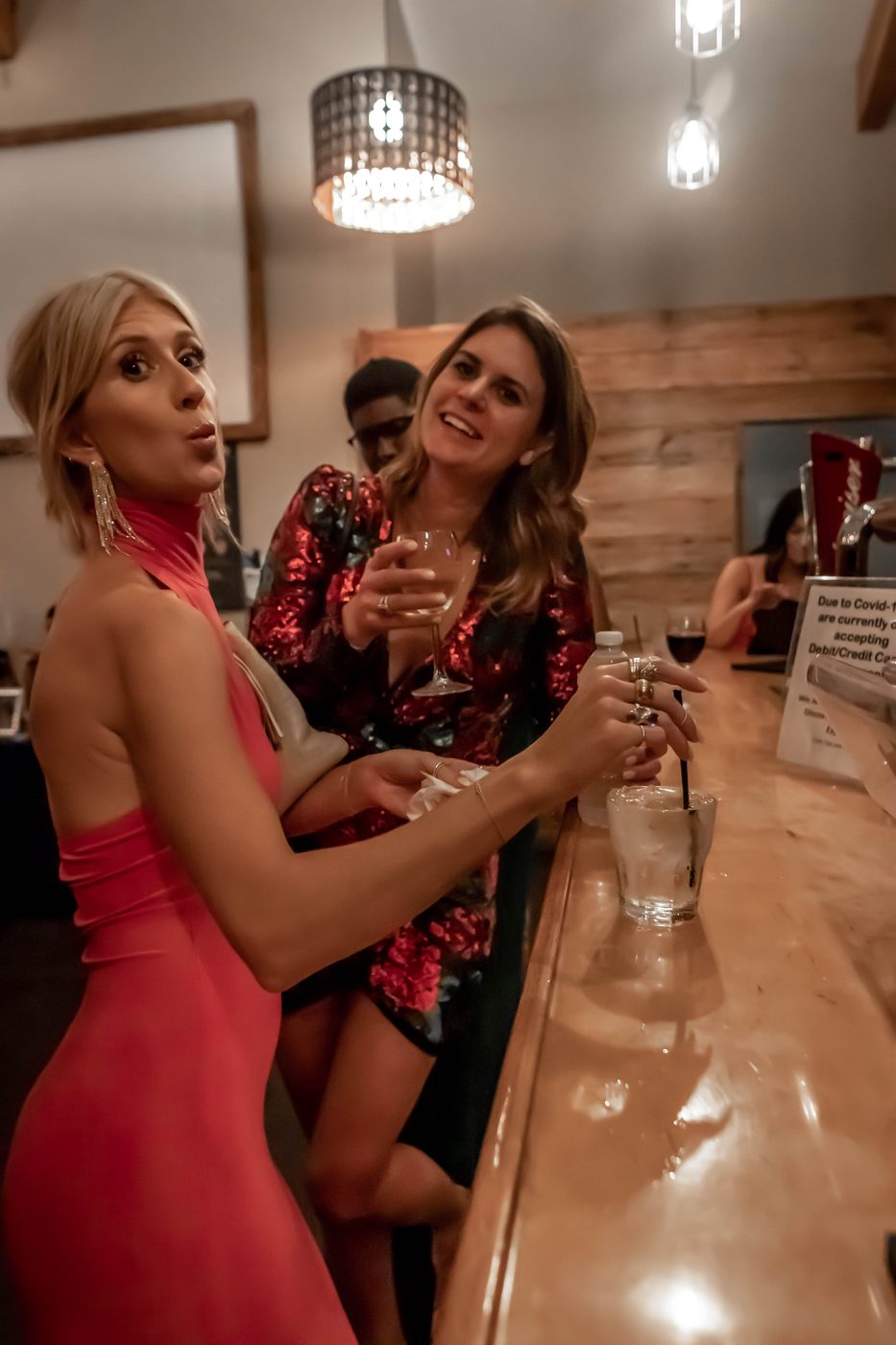 Two guests dressed up for gala night, 2021